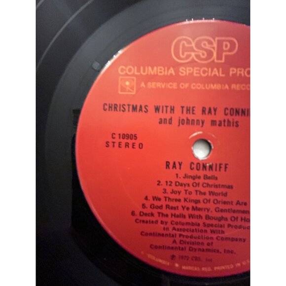 Christmas With Johnny Mathis & The Ray Conniff Singers Vinyl LP 1972 Pre-Owned - Picture 5 of 5